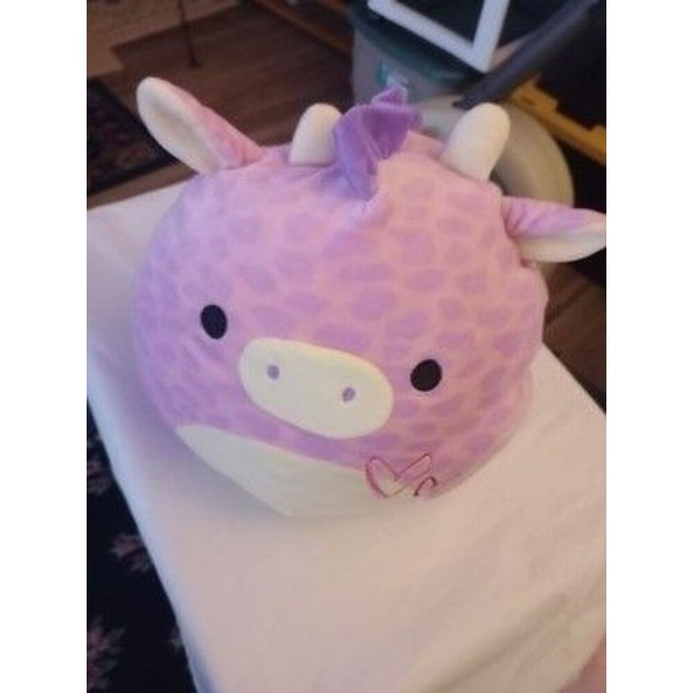 RARE 8” Jazzy The Purple Giraffe Valentine’s Blue/Red Hearts Squishmallow